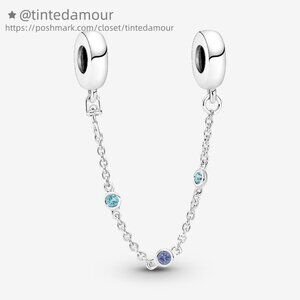 Pandora Triple Blue Stone Safety Chain